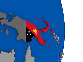 Image showing Papua New Guinea on globe with flag