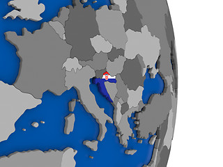 Image showing Croatia on globe with flag