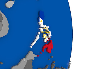 Image showing Philippines on globe with flag
