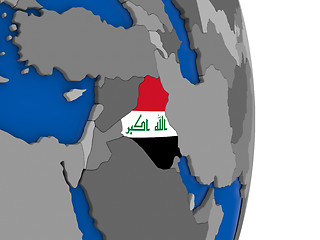 Image showing Iraq on globe with flag