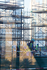 Image showing Team of construction worker on construction site.