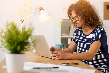 Image showing Beautiful woman working at the office