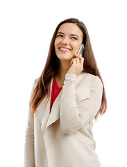 Image showing Talking on the phone