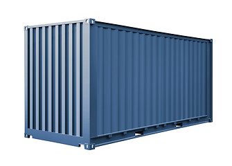 Image showing  blue container for cargo transportation