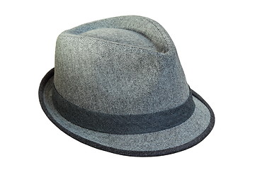 Image showing isolated grey hat with ribbon