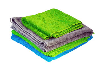 Image showing stack of colorful towels