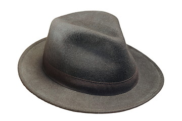 Image showing black wool hat over white