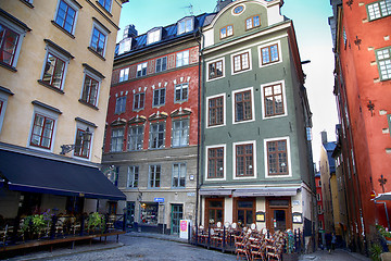 Image showing STOCKHOLM, SWEDEN - AUGUST 19, 2016: Cafes and restaurants at th
