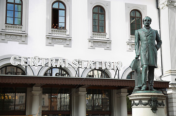 Image showing STOCKHOLM, SWEDEN - AUGUST 19, 2016: Statue of Nils Ericson in f