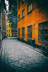 Image showing STOCKHOLM, SWEDEN - AUGUST 19, 2016: View of old narrow Kindstug