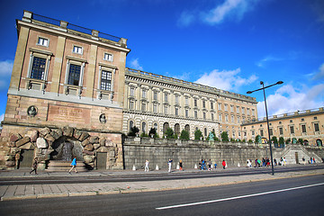 Image showing STOCKHOLM, SWEDEN - AUGUST 19, 2016: Pedestrian walk near The Ro