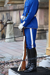 Image showing STOCKHOLM, SWEDEN - AUGUST 20, 2016: Swedish Royal Guards of hon