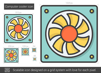 Image showing Computer cooler line icon.