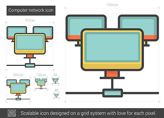 Image showing Computer network line icon.