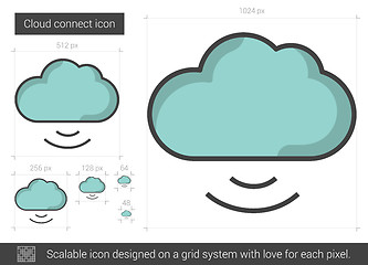 Image showing Cloud connect line icon.