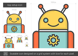 Image showing App setup line icon.