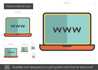 Image showing Home internet line icon.