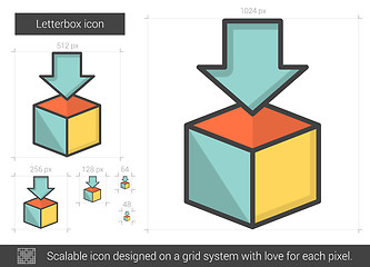 Image showing Letterbox line icon.