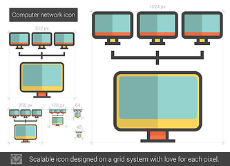 Image showing Computer network line icon.