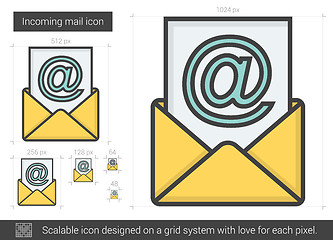 Image showing Incoming mail line icon.