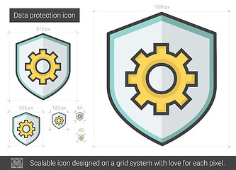 Image showing Data protection line icon.