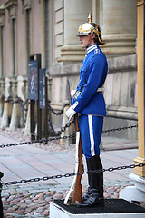 Image showing STOCKHOLM, SWEDEN - AUGUST 20, 2016: Swedish Royal Guards of hon