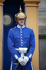 Image showing STOCKHOLM, SWEDEN - AUGUST 20, 2016: Swedish Royal Guards of hon