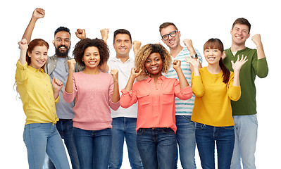 Image showing international group of happy smiling people