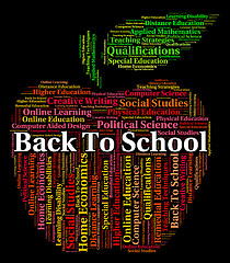 Image showing Back To School Indicates Schooling Schools And Text