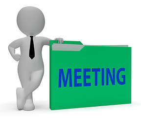 Image showing Meeting Folder Represents Arranging Files 3d Rendering