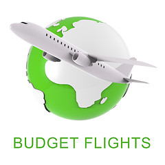 Image showing Budget Flights Means Special Offer And Aeroplane 3d Rendering