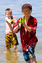 Image showing Playing in the water