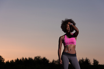 Image showing young african american woman in nature