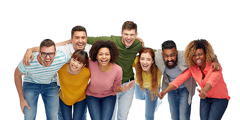 Image showing international group of happy smiling people