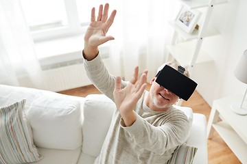 Image showing old man in virtual reality headset or 3d glasses