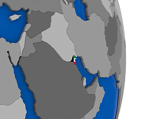 Image showing Kuwait on globe with flag