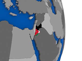 Image showing Jordan on globe with flag