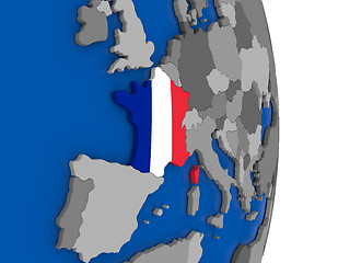 Image showing France on globe with flag