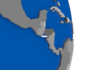 Image showing El Salvador on globe with flag