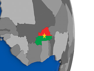 Image showing Burkina Faso on globe with flag