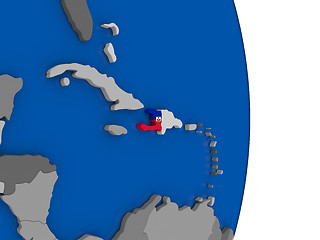 Image showing Haiti on globe with flag