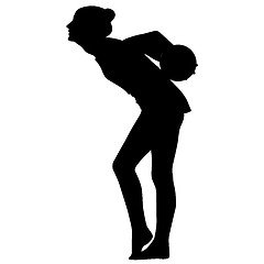 Image showing Silhouette girl gymnast with the ball. illustration