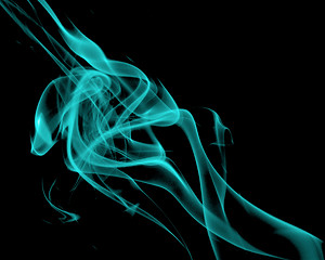 Image showing Abstract Turquoise Smoke