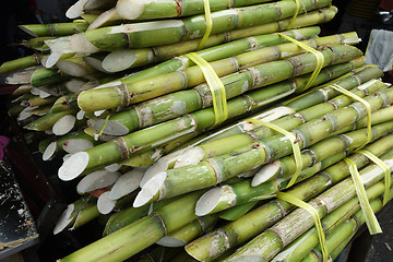 Image showing Sugarcane placed on street in Penang 