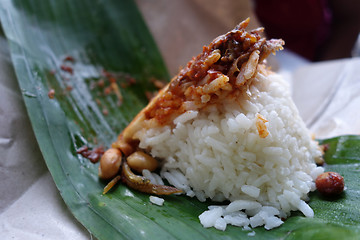 Image showing Traditional food in Malaysia named nasi lemak