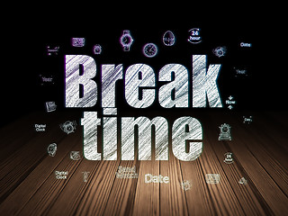 Image showing Timeline concept: Break Time in grunge dark room