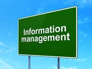 Image showing Information concept: Information Management on road sign background