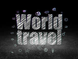 Image showing Tourism concept: World Travel in grunge dark room