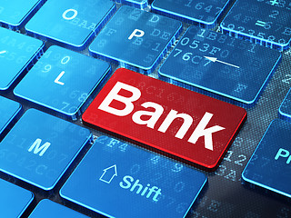 Image showing Banking concept: Bank on computer keyboard background