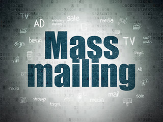 Image showing Marketing concept: Mass Mailing on Digital Data Paper background